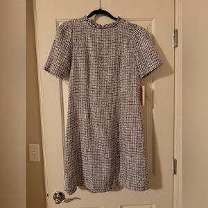 Nannette Blue and White Tweed Dress